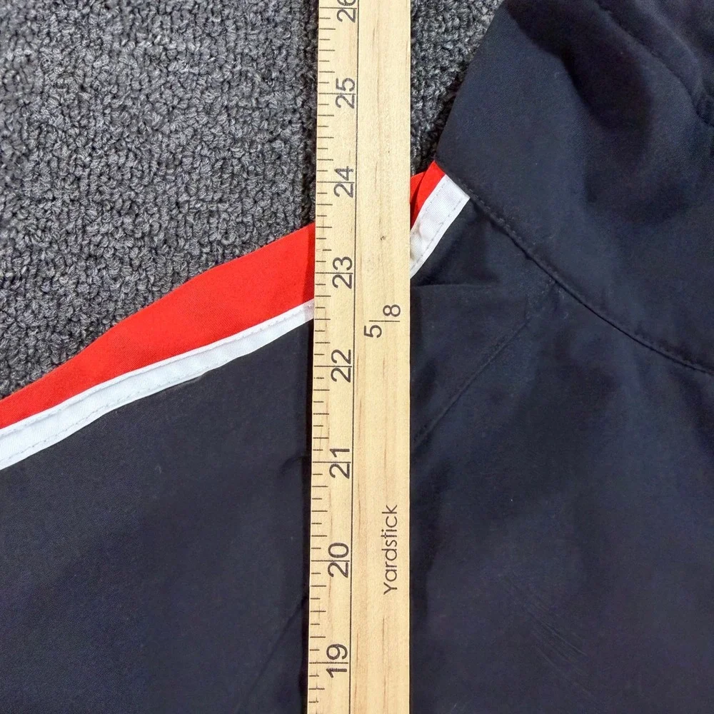 Nike Track Jacket Girls L Black Red White Stripe Full Zip EUC